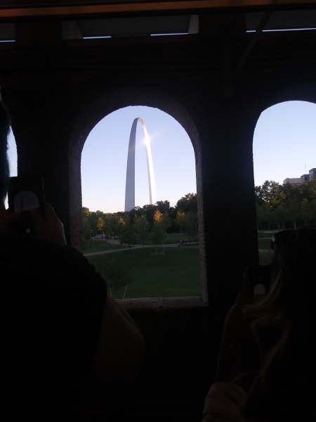 View of Gateway Arch from metro