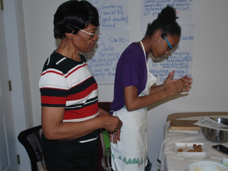 Cooking lessons at HER Faith Ministries summer camp