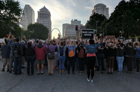 Peaceful protest of the Stockley verdict in St. Louis, by Mark D. Anderson.